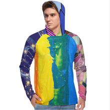 Cargar imagen en el visor de la galería, Camisa de protección UV para hombres Camisa de protección solar de secado rápido de manga larga con sombrero para el sol NZ145 personalizado con patrón foto texto (impresión de imágenes múltiples)