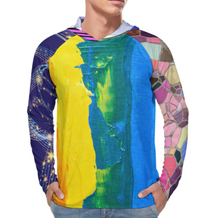 Cargar imagen en el visor de la galería, Camisa de protección UV para hombres Camisa de protección solar de secado rápido de manga larga con sombrero para el sol NZ145 personalizado con patrón foto texto (impresión de imágenes múltiples)