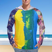 Cargar imagen en el visor de la galería, Camisa de protección UV para hombres Camisa de protección solar de secado rápido de manga larga con sombrero para el sol NZ145 personalizado con patrón foto texto (impresión de imágenes múltiples)