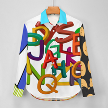 Cargar imagen en el visor de la galería, Blusa de camisa de ocio para mujer camisa de manga larga personalizado con patrón foto texto (impresión de imágenes múltiples)