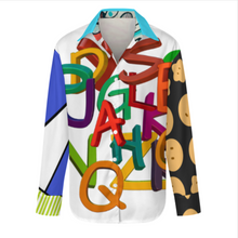 Cargar imagen en el visor de la galería, Blusa de camisa de ocio para mujer camisa de manga larga personalizado con patrón foto texto (impresión de imágenes múltiples)