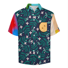 Cargar imagen en el visor de la galería, Camisa de manga corta para hombre con bolsillo en el pecho B339 personalizado con patrón foto texto (impresión de imágenes múltiples)