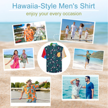 Cargar imagen en el visor de la galería, Camisa de manga corta para hombre con bolsillo en el pecho B339 personalizado con patrón foto texto (impresión de imágenes múltiples)