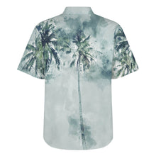 Cargar imagen en el visor de la galería, Camisa de hombre abotonada, manga corta y cuello alto de corte clásico LM058 con bolsillo personalizado con patrón foto texto