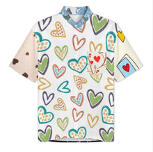 Cargar imagen en el visor de la galería, Camisa de hombre de manga corta con cuello alto y bolsillo LM058 personalizado con patrón foto texto (impresión de imágenes múltiples)