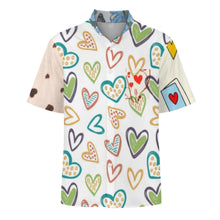 Cargar imagen en el visor de la galería, Camisa de hombre de manga corta con cuello alto y bolsillo LM058 personalizado con patrón foto texto (impresión de imágenes múltiples)