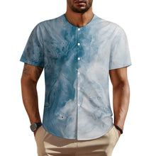 Cargar imagen en el visor de la galería, Camisa de hombre de manga corta sin cuello LM018 personalizado con patrón foto texto (impresión de imagen única)