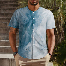 Cargar imagen en el visor de la galería, Camisa de hombre de manga corta sin cuello LM018 personalizado con patrón foto texto (impresión de imagen única)