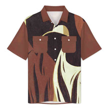 Cargar imagen en el visor de la galería, Camisa de hombre de manga corta LM056 con solapas y bolsillos con doble solapa personalizado con patrón foto texto (impresión de imágenes múltiples)