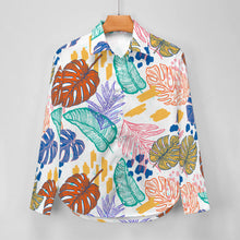 Cargar imagen en el visor de la galería, Camisa de mujer manga larga blusa estampada personalizado con patrón foto texto (impresión de imagen única)