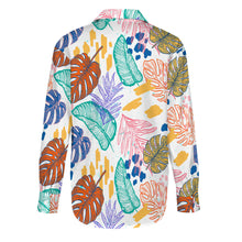 Cargar imagen en el visor de la galería, Camisa de mujer manga larga blusa estampada personalizado con patrón foto texto (impresión de imagen única)