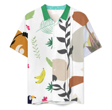 Cargar imagen en el visor de la galería, Camisa de hombre plisada de manga corta y ajuste relajado LM005 personalizado con patrón foto texto (impresión de imágenes múltiples)