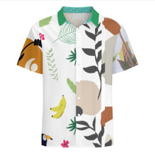 Cargar imagen en el visor de la galería, Camisa de hombre plisada de manga corta y ajuste relajado LM005 personalizado con patrón foto texto (impresión de imágenes múltiples)