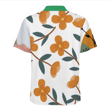 Cargar imagen en el visor de la galería, Camisa de hombre plisada de manga corta y ajuste relajado LM005 personalizado con patrón foto texto (impresión de imágenes múltiples)