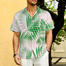 Cargar imagen en el visor de la galería, Camisa plisada de manga corta para hombre LM005 personalizado con patrón foto texto (impresión de imagen única)