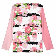 Cargar imagen en el visor de la galería, Blusa YUC de manga larga con cuello en V y botones en la parte delantera para mujer personalizado con patrón foto texto (impresión de imagen única)