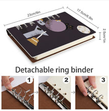 Cargar imagen en el visor de la galería, Cuaderno de hojas de cuero PU carpeta de 6 anillas recargable con diferentes imágenes en ambos lados personalizado con patrón foto texto