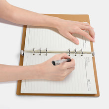 Cargar imagen en el visor de la galería, Cuaderno de hojas de cuero PU carpeta de 6 anillas recargable con diferentes imágenes en ambos lados personalizado con patrón foto texto