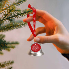 Cargar imagen en el visor de la galería, Campana de Navidad Decoraciones para árboles de Navidad Colgante de campana de metal Adornos colgantes personalizado con patrón foto texto