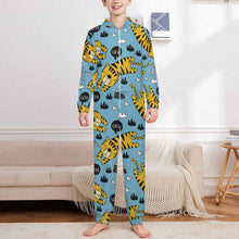 Cargar imagen en el visor de la galería, Mono de franela con capucha y cremallera de manga larga LTWY87 para niños de 2 a 15 años personalizado con patrón foto texto (impresión de imagen única)