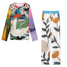 Cargar imagen en el visor de la galería, Trajes casuales de mujer de manga larga con cuello redondo A86TZ personalizado con patrón foto texto (impresión de imágenes múltiples)