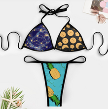 Cargar imagen en el visor de la galería, Traje de baño elegante Conjunto bikini de triángulo push-up para mujer 2 piezas J195D57 personalizado con logo foto y texto (impresión de imágenes múltiples)