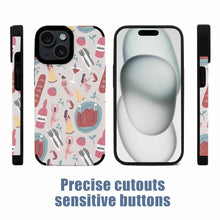 Cargar imagen en el visor de la galería, Funda de piel de fibra para iPhone 15 / 15 Plus / 15 Pro / 15 Pro Max personalizado con patrón foto texto