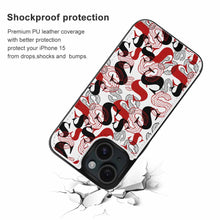 Cargar imagen en el visor de la galería, Funda protectora de cuero TPU para iPhone 15 Plus Pro Max con ranura para tarjeta Función atril Funda plegable personalizado con patrón foto texto