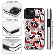 Cargar imagen en el visor de la galería, Funda protectora de cuero TPU para iPhone 15 Plus Pro Max con ranura para tarjeta Función atril Funda plegable personalizado con patrón foto texto