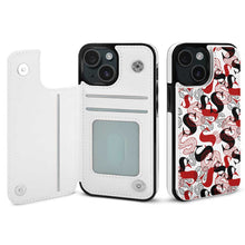 Cargar imagen en el visor de la galería, Funda protectora de cuero TPU para iPhone 15 Plus Pro Max con ranura para tarjeta Función atril Funda plegable personalizado con patrón foto texto