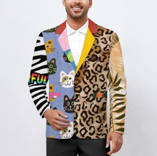 Cargar imagen en el visor de la galería, Traje de 2 botones para hombre LTM100852 personalizado con patrón foto texto (impresión de imágenes múltiples)