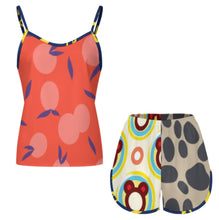 Cargar imagen en el visor de la galería, Traje de pijama para mujer ropa de hogar informal con tirantes de satén personalizado con patrón foto texto (impresión de imágenes múltiples)