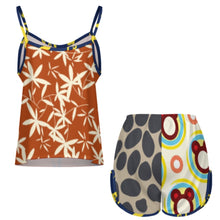 Cargar imagen en el visor de la galería, Traje de pijama para mujer ropa de hogar informal con tirantes de satén personalizado con patrón foto texto (impresión de imágenes múltiples)