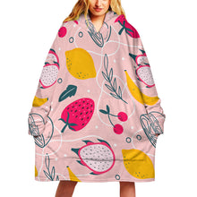 Cargar imagen en el visor de la galería, Manta para vestir suéter manta sudadera con capucha de felpa para mujer personalizado con patrón foto texto (impresión de imagen única)