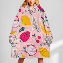 Cargar imagen en el visor de la galería, Manta para vestir suéter manta sudadera con capucha de felpa para mujer personalizado con patrón foto texto (impresión de imagen única)