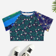 Cargar imagen en el visor de la galería, Camiseta crop top para mujer NT29 personalizado con patrón foto texto (impresión de imágenes múltiples)