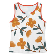 Cargar imagen en el visor de la galería, Camiseta sin mangas con cuello en V y botones para mujer BXV personalizado con patrón foto texto (impresión de imágenes múltiples)