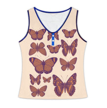 Cargar imagen en el visor de la galería, Camiseta sin mangas con cuello en V y botones para mujer de ZBX personalizado con patrón foto texto (impresión de imágenes múltiples)