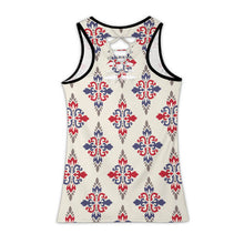 Cargar imagen en el visor de la galería, Camiseta de tirantes para mujer TXLD espalda recortada rayas horizontales chaleco calado BS personalizado con patrón foto texto