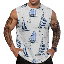 Cargar imagen en el visor de la galería, Camiseta sin mangas para hombre A66K personalizado con patrón foto texto (impresión de imagen única)