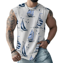 Cargar imagen en el visor de la galería, Camiseta sin mangas para hombre A66K personalizado con patrón foto texto (impresión de imagen única)