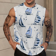 Cargar imagen en el visor de la galería, Camiseta sin mangas para hombre A66K personalizado con patrón foto texto (impresión de imagen única)