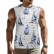 Cargar imagen en el visor de la galería, Camiseta sin mangas para hombre A66K personalizado con patrón foto texto (impresión de imagen única)