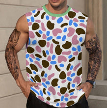 Cargar imagen en el visor de la galería, Camiseta sin mangas para hombre A66K personalizado con patrón foto texto (impresión de imágenes múltiples)