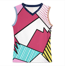 Cargar imagen en el visor de la galería, Camiseta sin mangas de baloncesto para hombre Camiseta TK con cuello en V personalizado con patrón foto texto (impresión de imágenes múltiples)