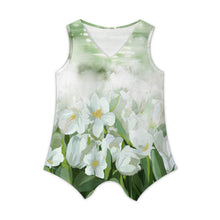 Cargar imagen en el visor de la galería, Camisetas sin mangas con cuello en V para mujer BBX, camisetas fluidas informales sin mangas de verano personalizado con patrón foto texto