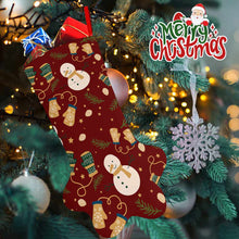 Cargar imagen en el visor de la galería, Decoración de Navidad calcetín navideño con forma de pata de perro personalizado con patrón foto texto