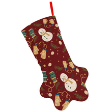 Cargar imagen en el visor de la galería, Decoración de Navidad calcetín navideño con forma de pata de perro personalizado con patrón foto texto