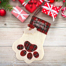 Cargar imagen en el visor de la galería, Medias navideñas con decoración de pata de gato por transferencia térmica personalizado con patrón foto texto