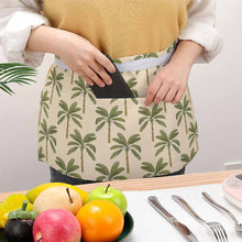 Cargar imagen en el visor de la galería, Medio delantal impermeable unisex con bolsillo frontal para cafetería restaurante cocina personalizado con patrón foto texto